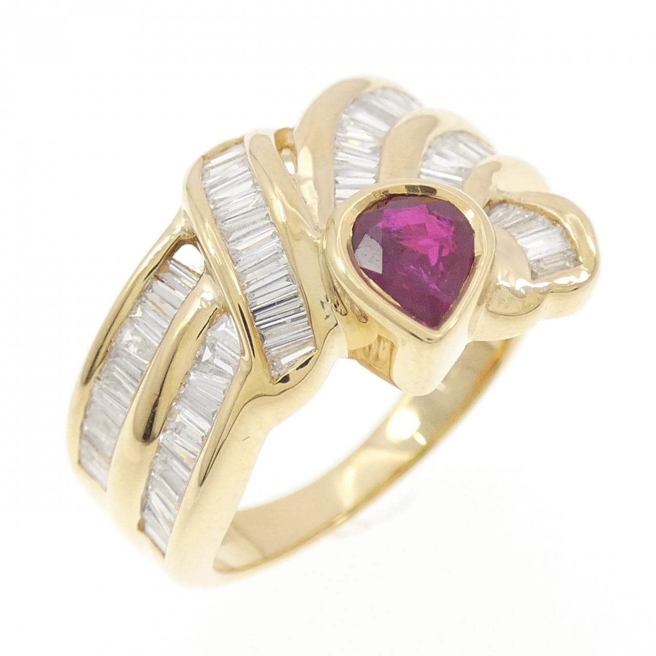 K18YG ルビー リング 0.43CT