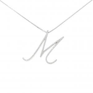 K18WG イニシャルM　ダイヤモンド ネックレス 0.43CT