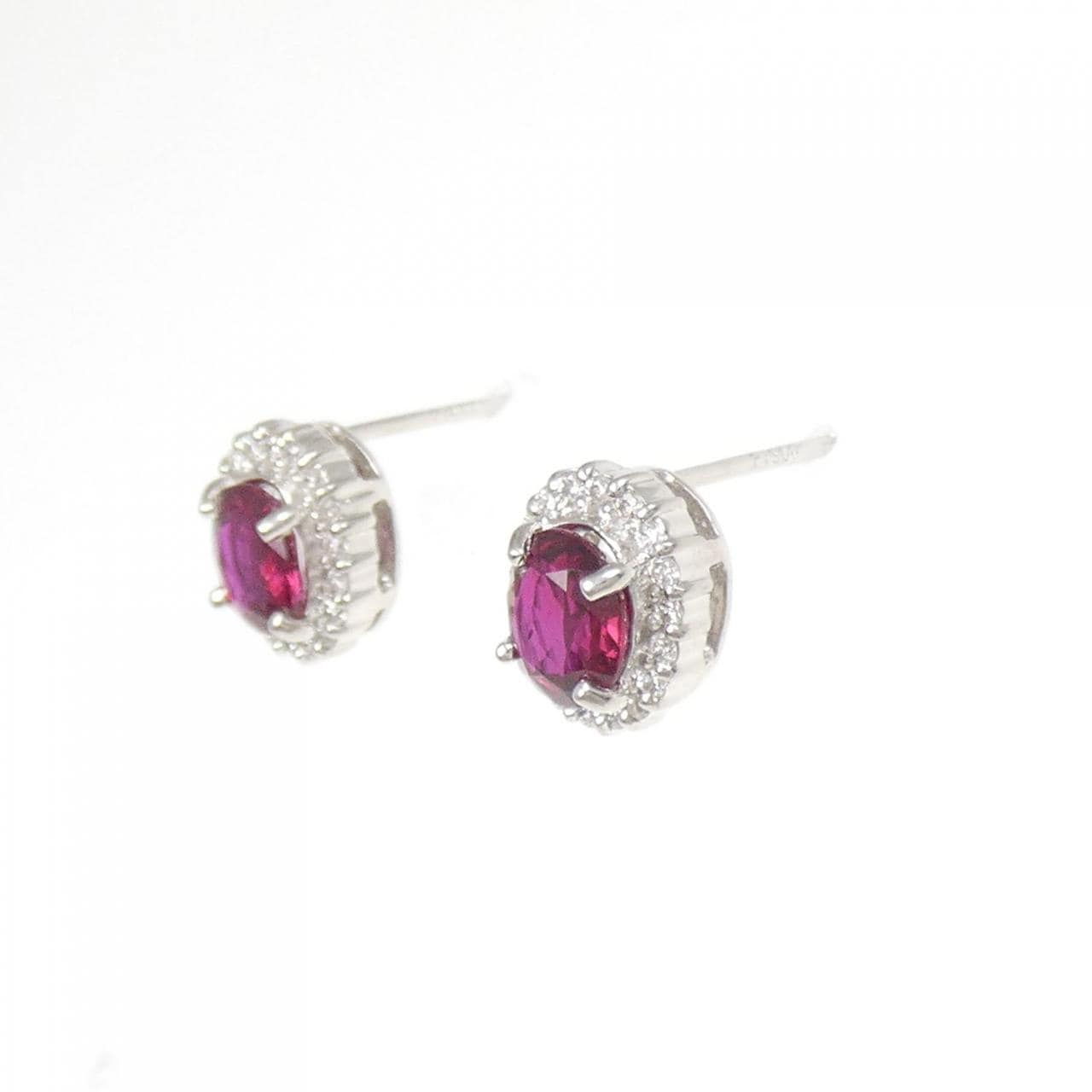 PT900 ルビー ピアス 1.14CT