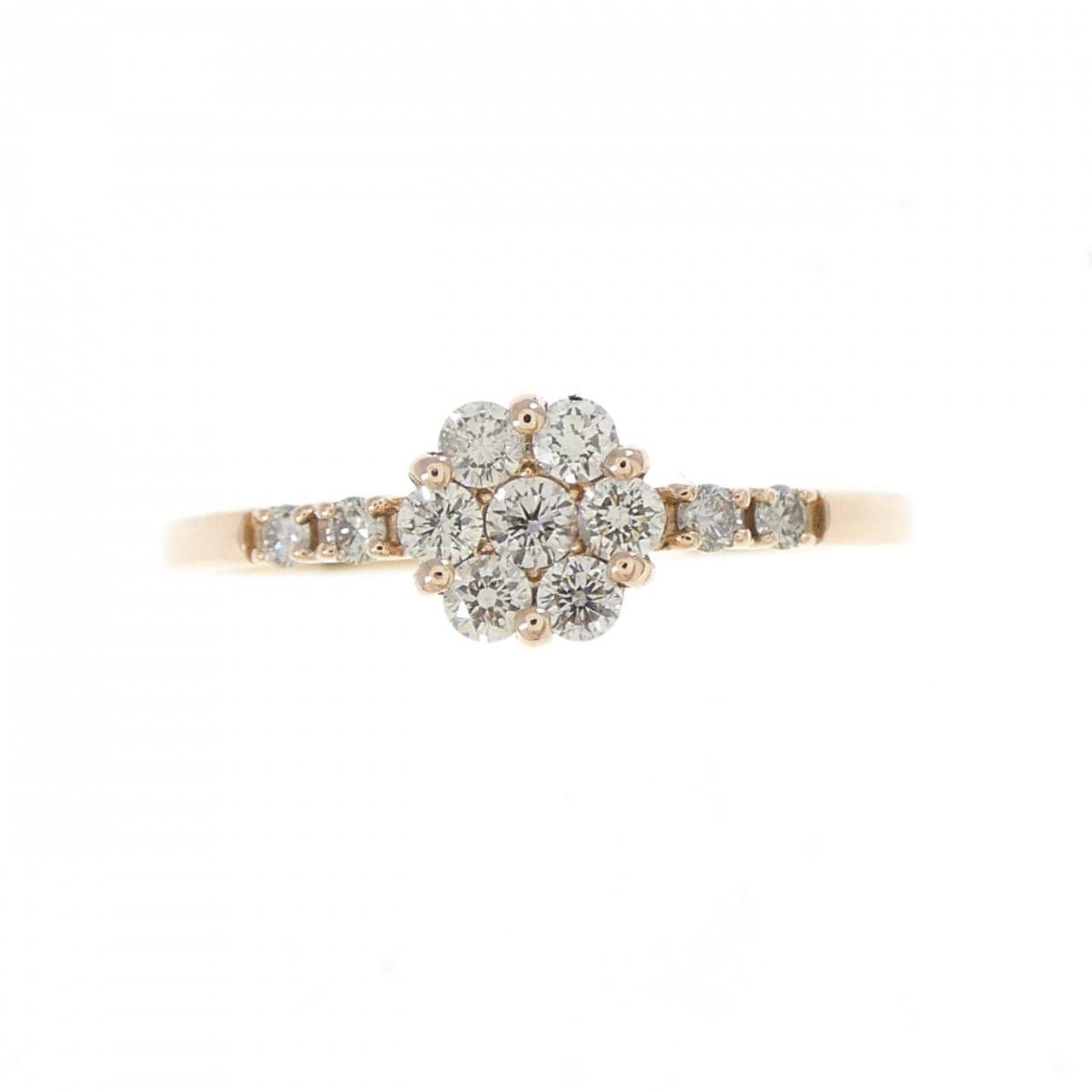 K10PG フラワー ダイヤモンド リング