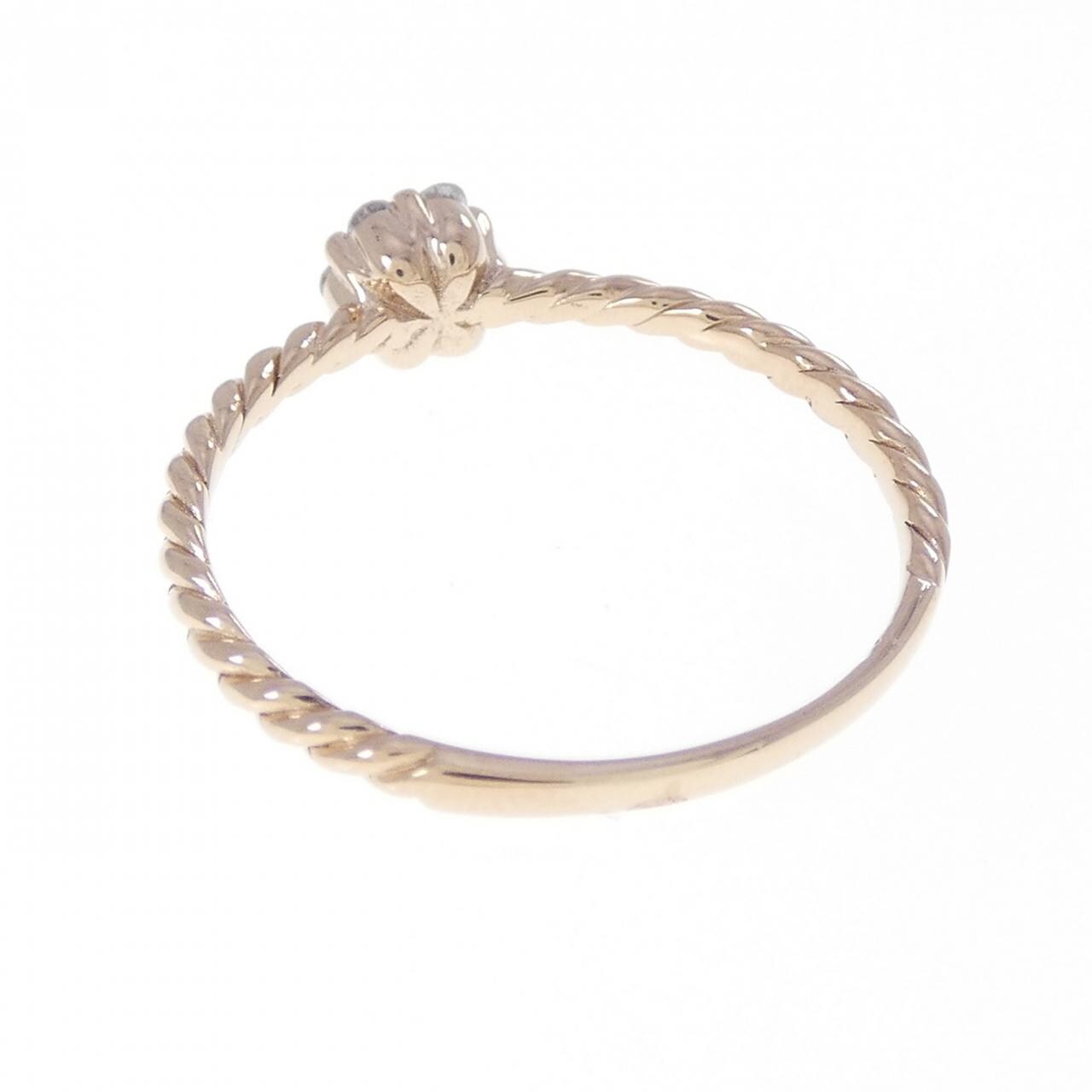 K18PG フラワー ダイヤモンド リング 0.10CT