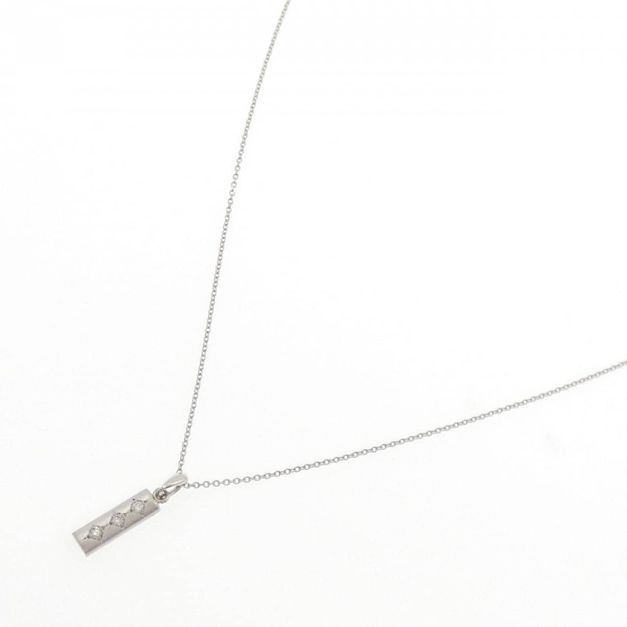 PT900/PT850 スリーストーン ダイヤモンド ネックレス 0.04CT