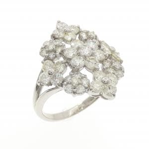 PT900 フラワー ダイヤモンド リング 2.00CT