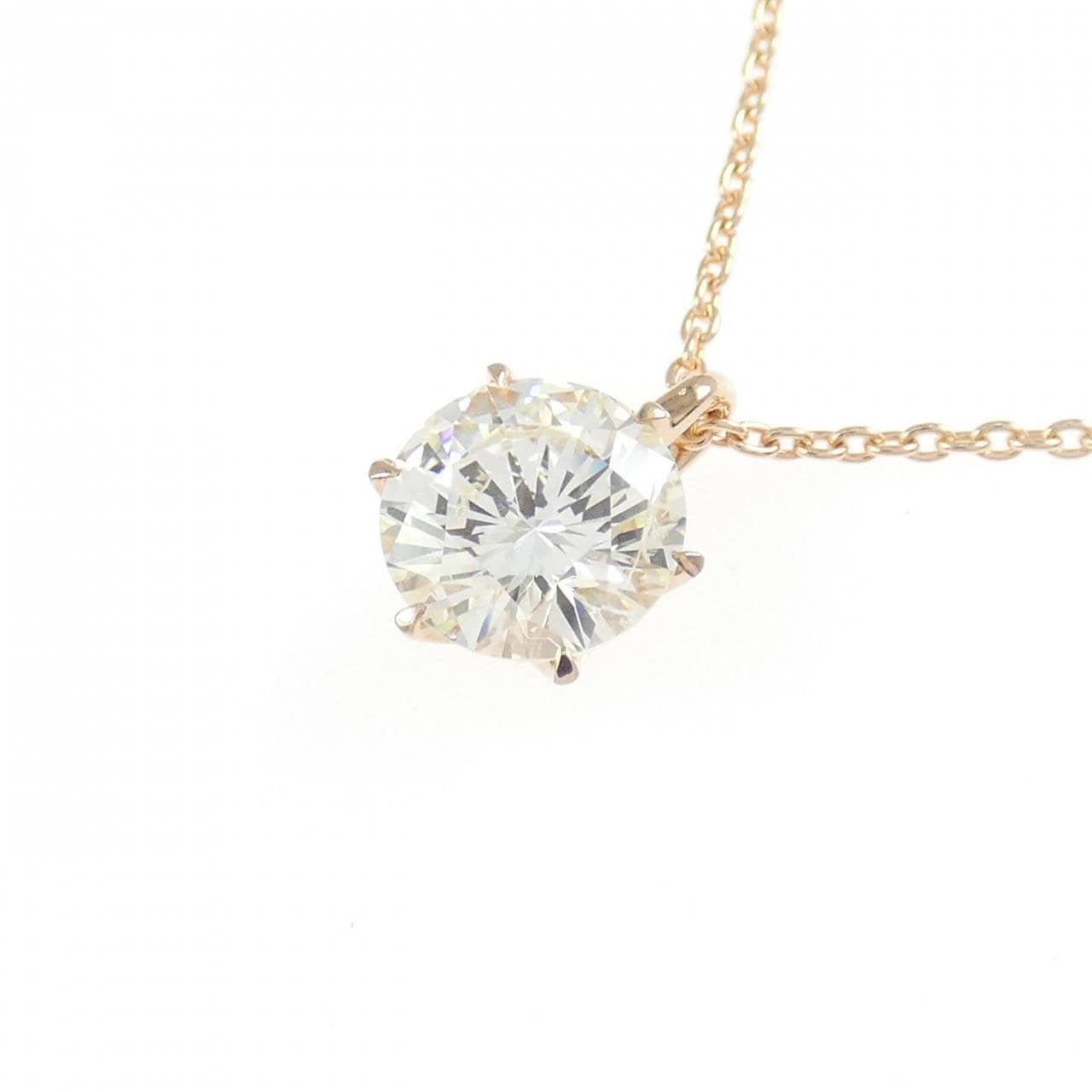 K18PG ソリティア ダイヤモンド ネックレス 1.015CT
