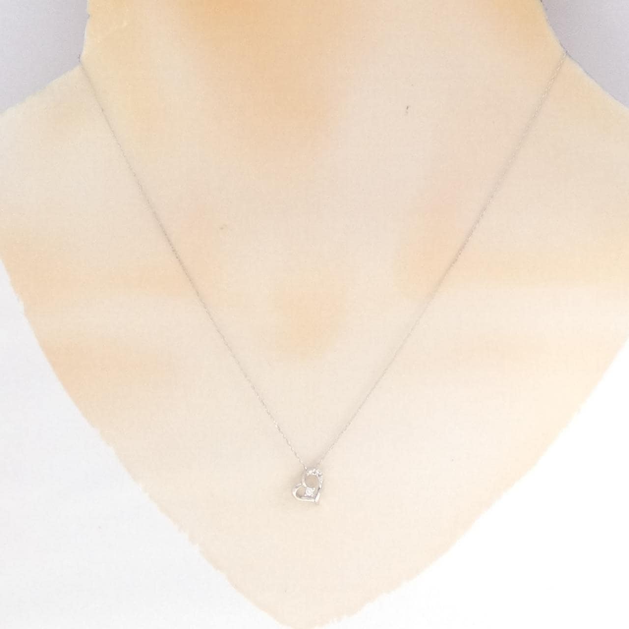 PT900/PT850 ハート ダイヤモンド ネックレス 0.03CT