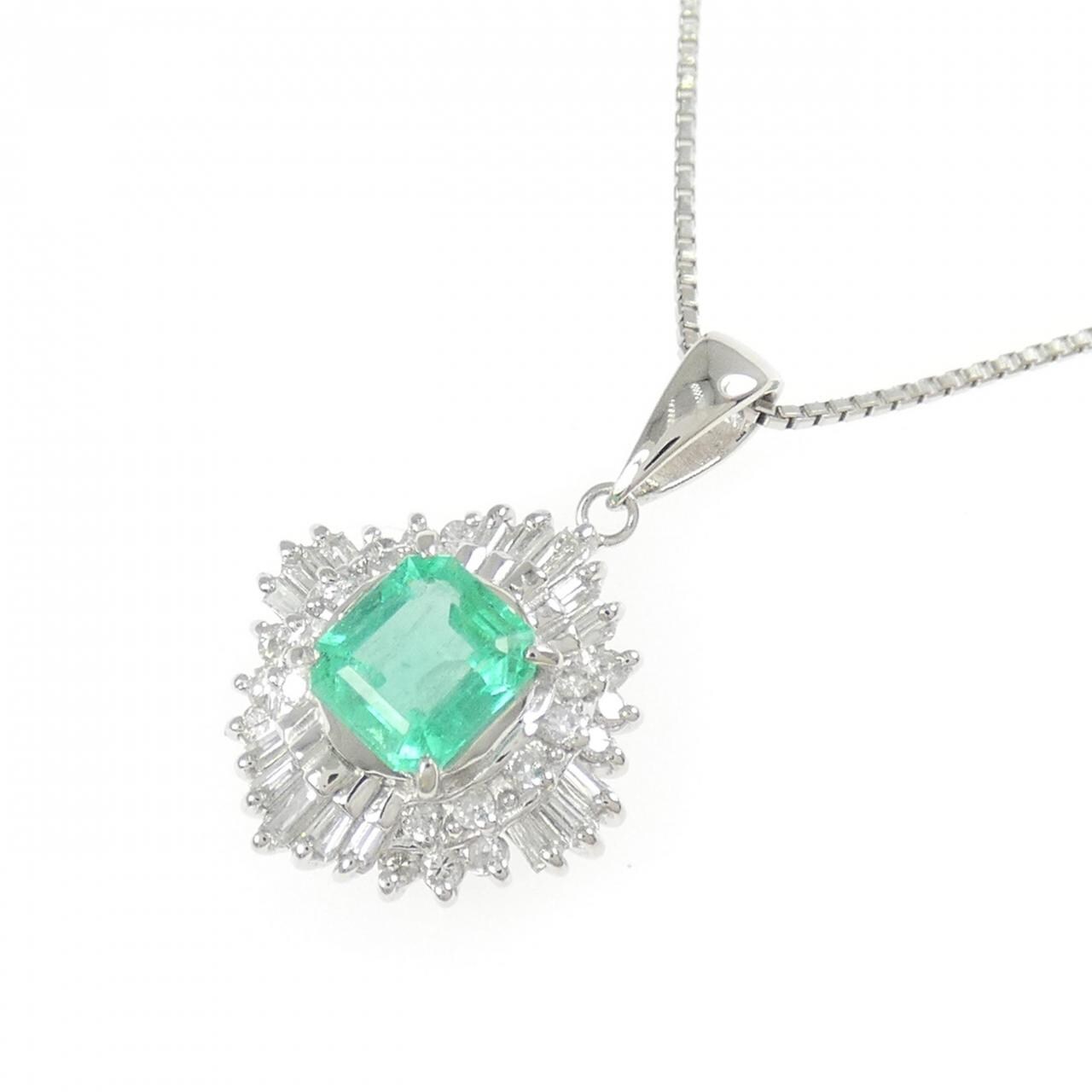 PT900/PT850 エメラルド ネックレス 0.725CT