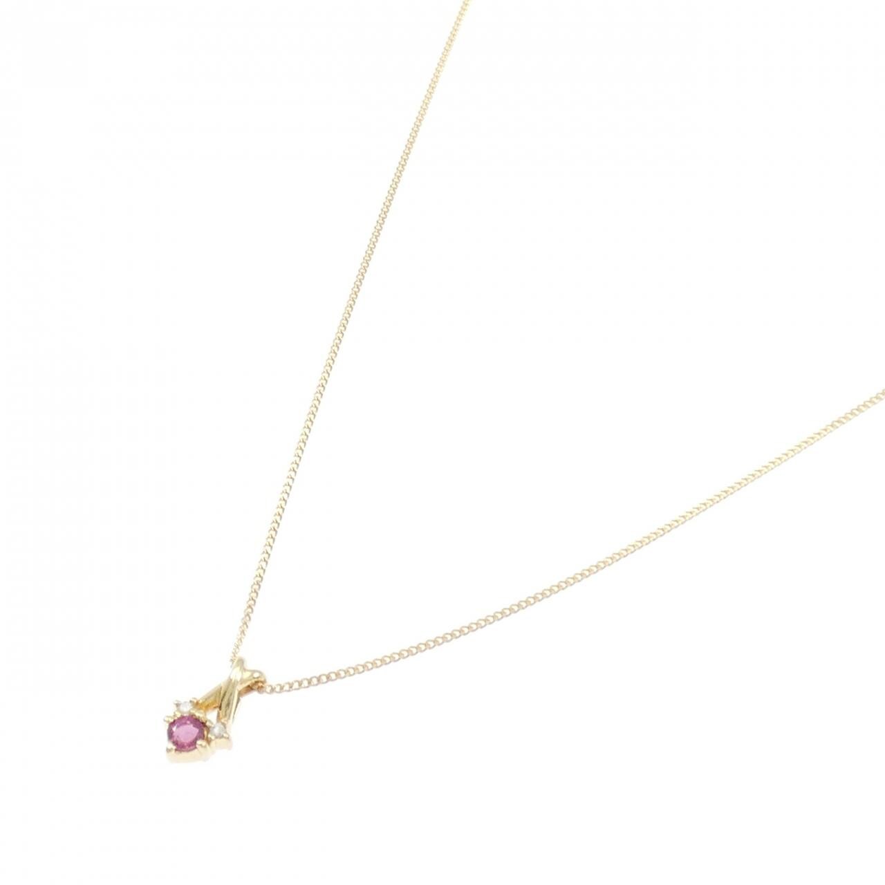 K18YG ルビー ネックレス