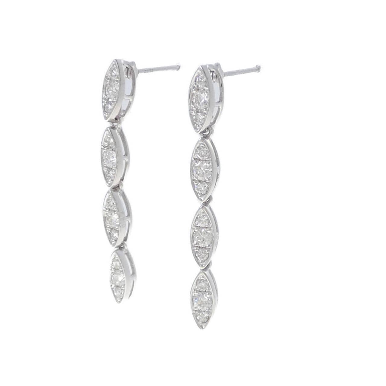 K18WG ダイヤモンド ピアス 0.88CT