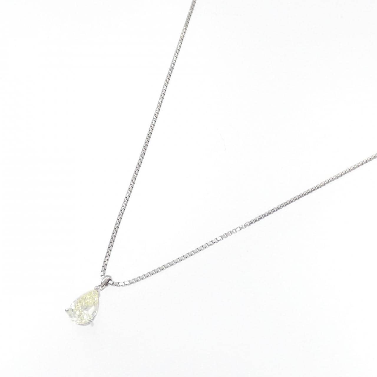 PT900/PT850 ダイヤモンド ネックレス 1.082CT LY VS1 ペアシェイプ