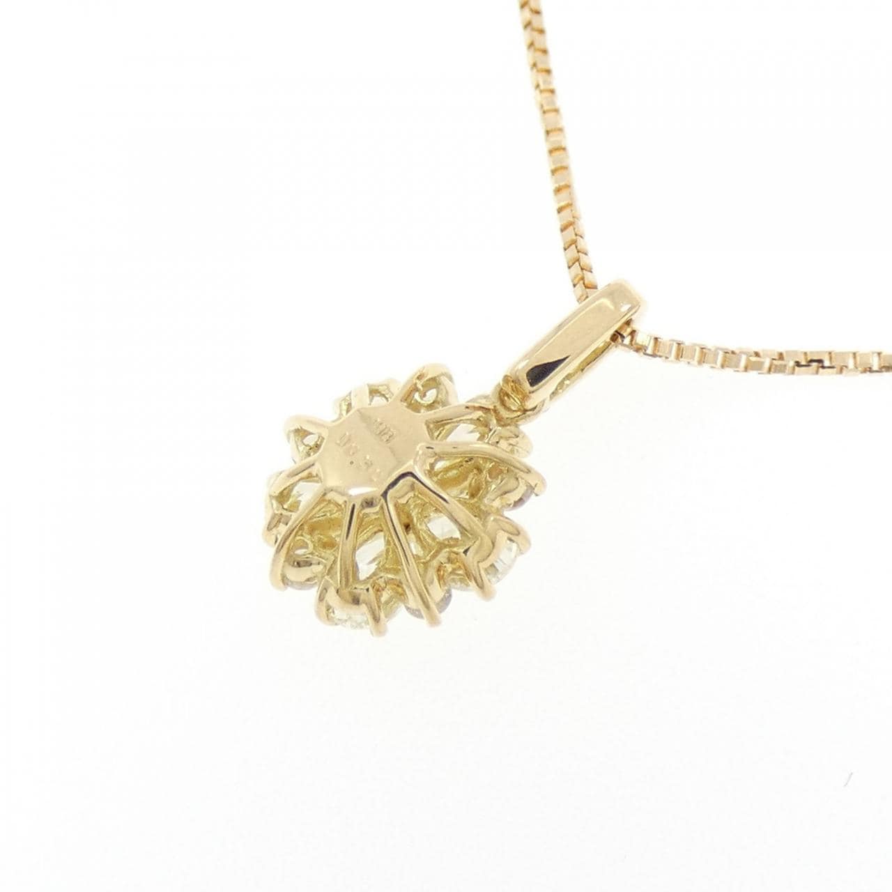 【新品】K18YG フラワー ダイヤモンド ネックレス 0.30CT