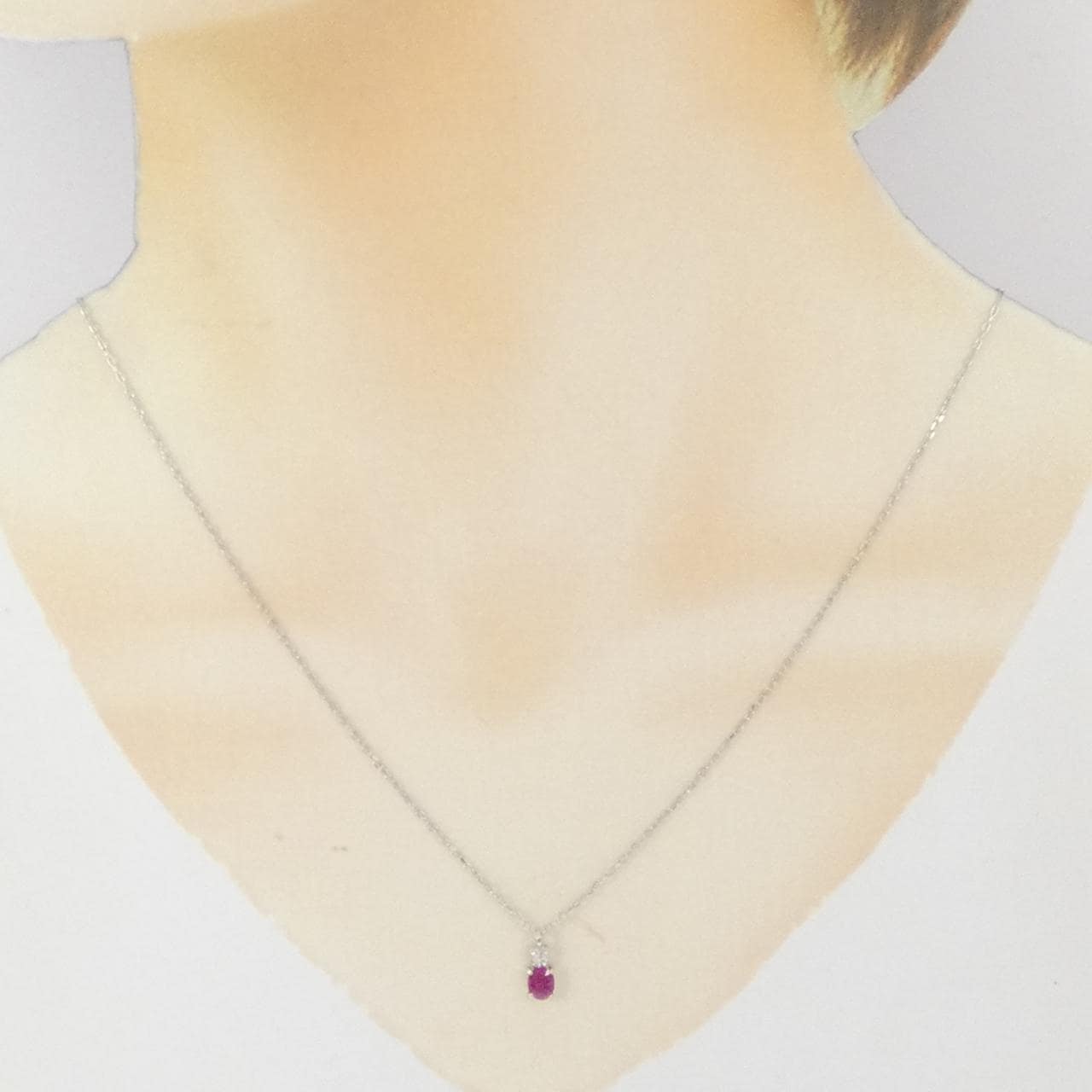 PT900/PT850 ルビー ネックレス 0.40CT