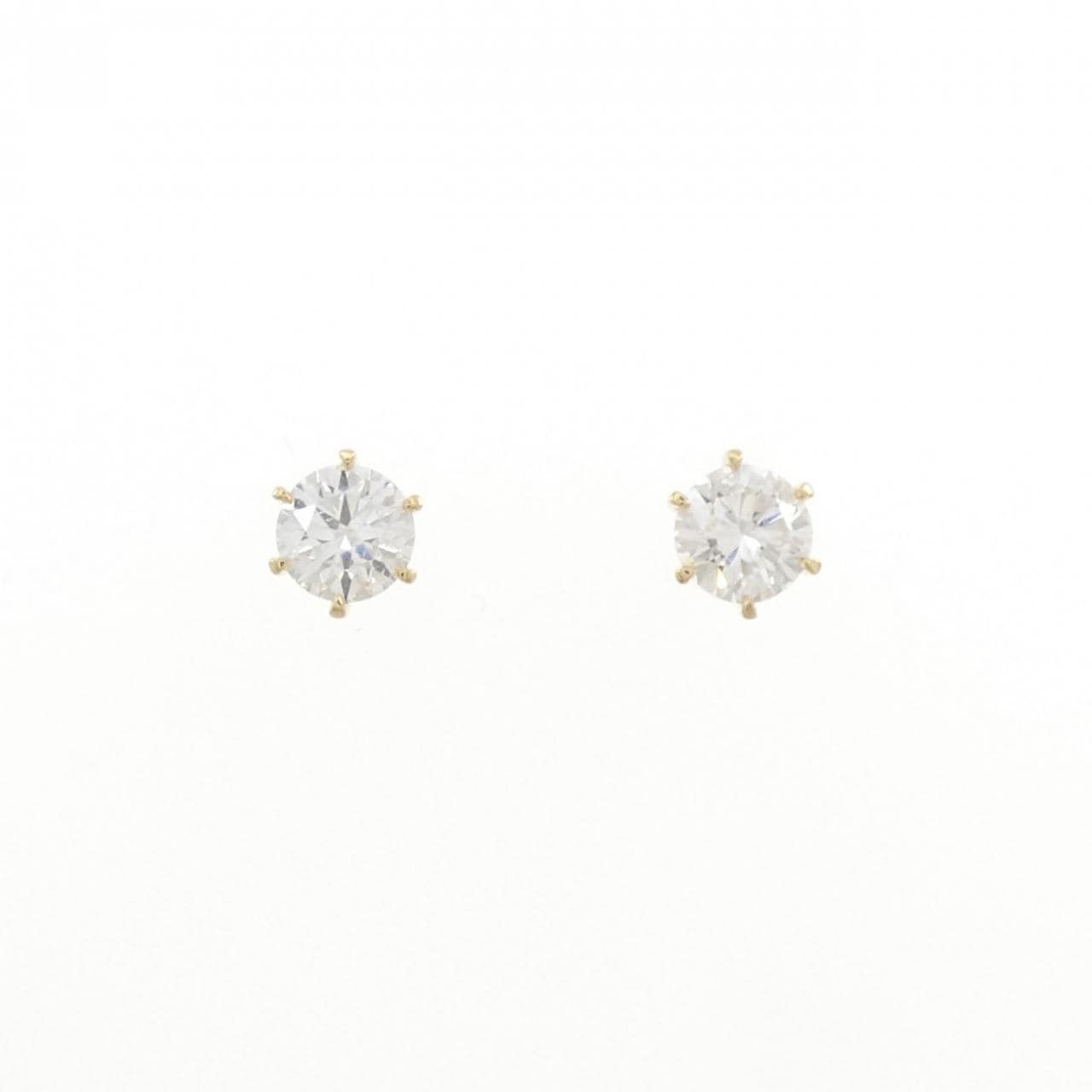 【リメイク】K18YG/ST ダイヤモンド ピアス 0.512CT 0.517CT F SI2 VG