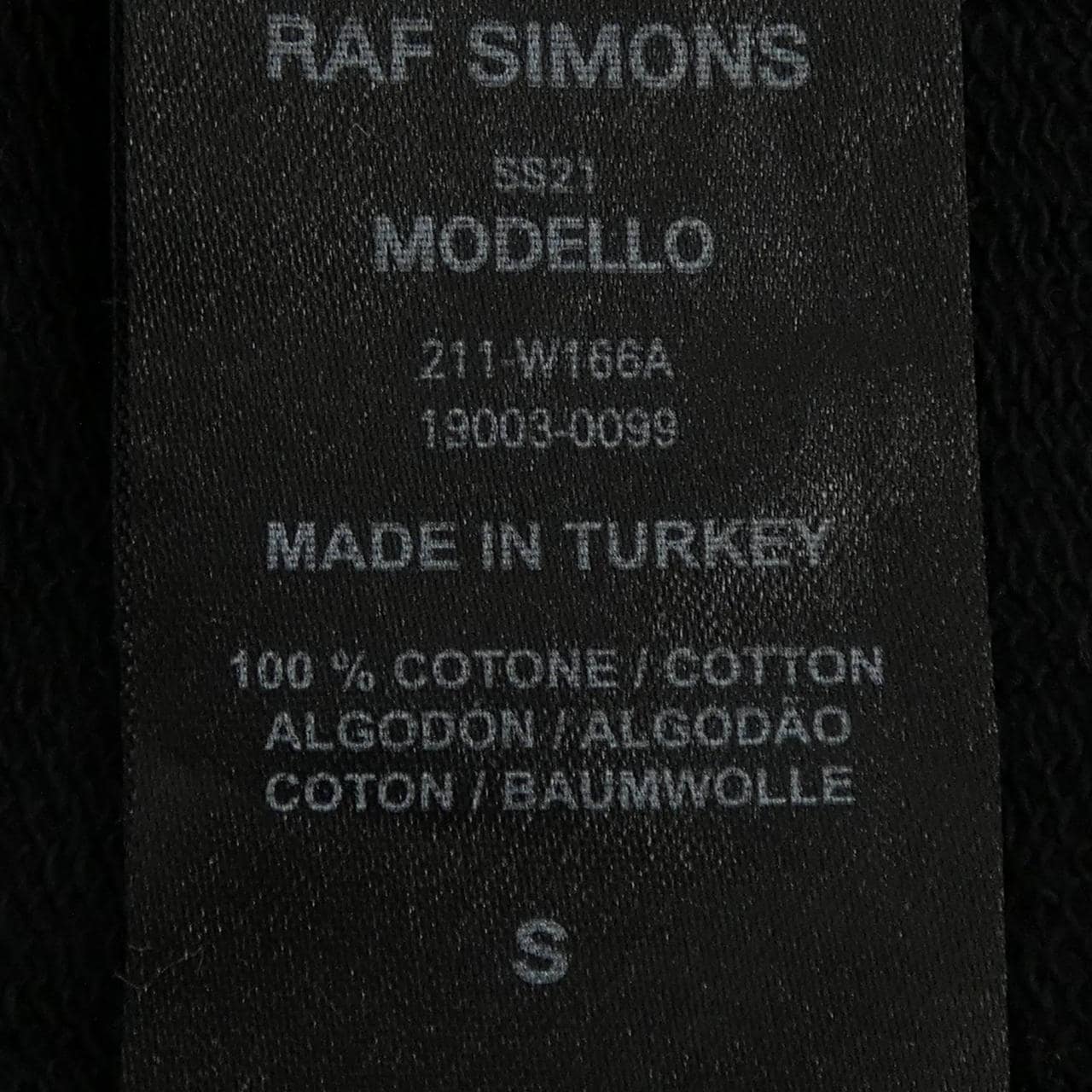 ラフシモンズ RAF SIMONS 211-W166A スウェット