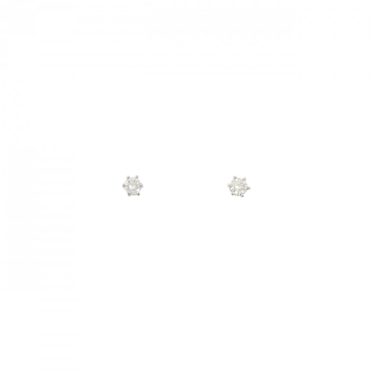 PT900 ソリティア ダイヤモンド ピアス 0.06CT