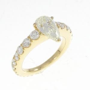 K18YG ダイヤモンド リング 1.054CT L VS2 ペアシェイプ