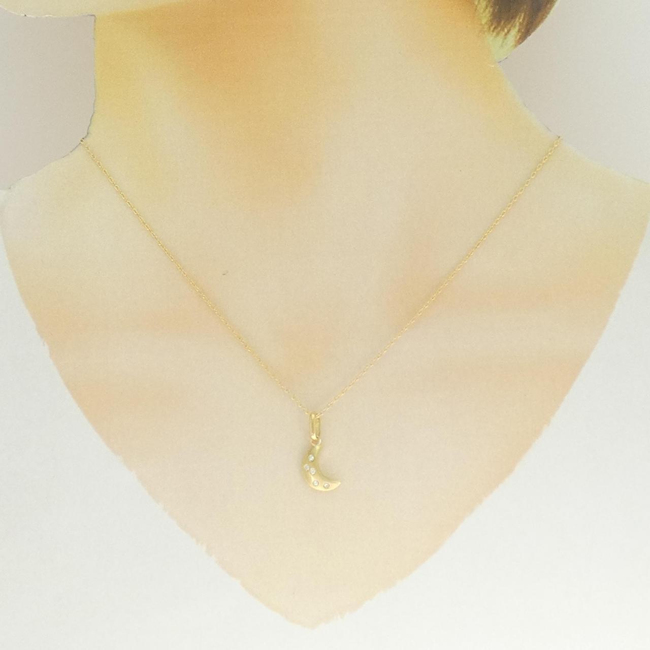 K18YG ムーン ダイヤモンド ネックレス