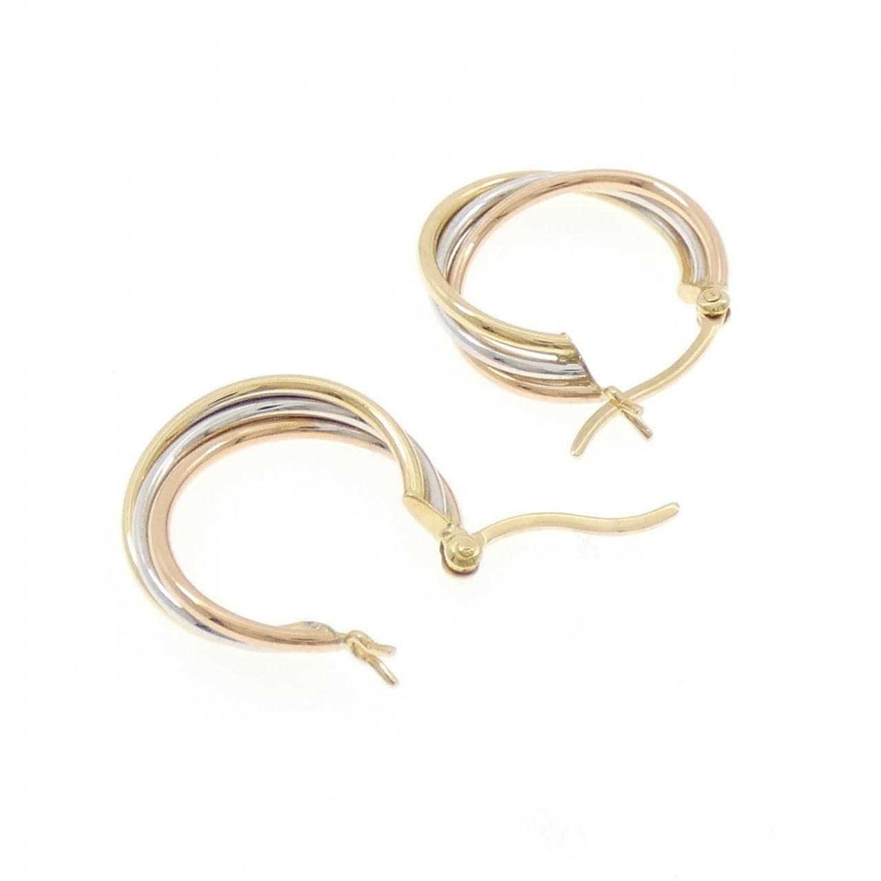 K18スリーカラー ピアス