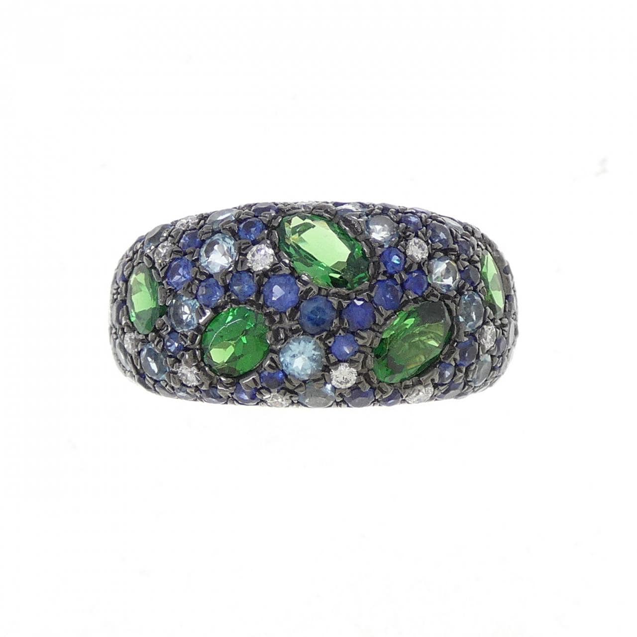 18KWG/18KBG カラーストーン リング