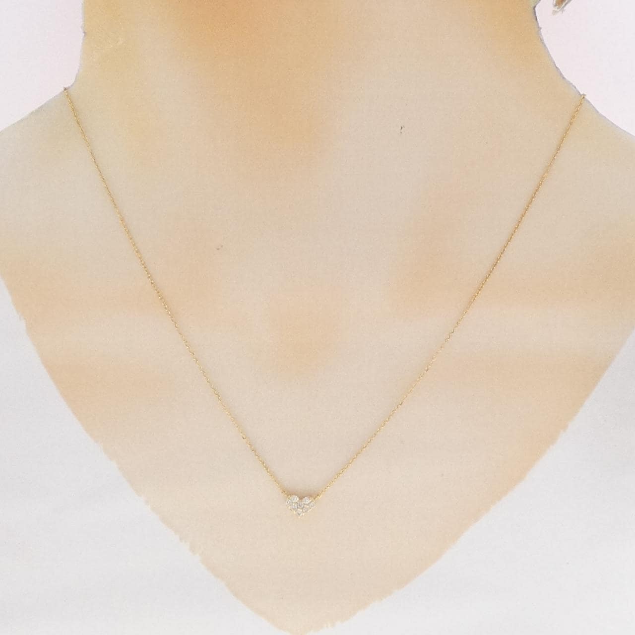 K18YG ハート ダイヤモンド ネックレス 0.13CT