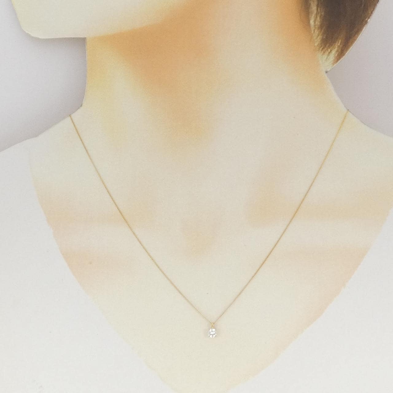 K18YG ソリティア ダイヤモンド ネックレス 0.20CT