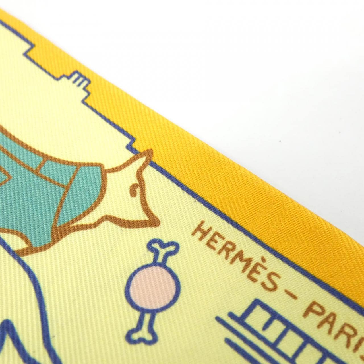 エルメス LES CHIENS PARISIENS ツイリー 064116S スカーフ