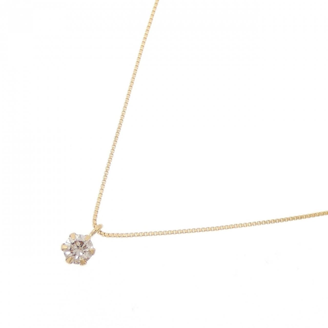 K18YG ソリティア ダイヤモンド ネックレス 0.10CT