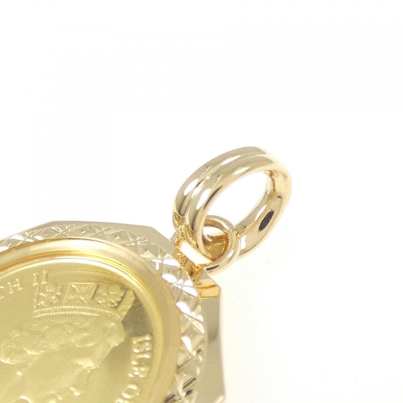 K18YG(枠) コイン ペンダント