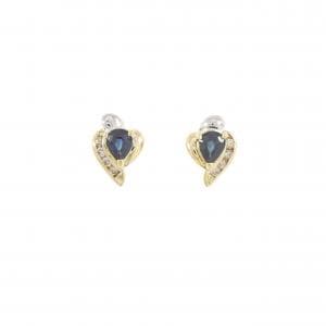 K18YG/PT850 サファイヤ ピアス 0.81CT