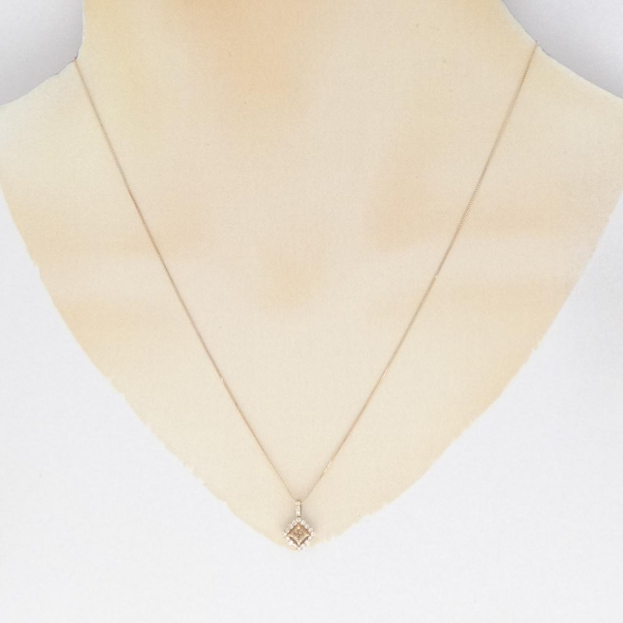 【新品】K18PG ダイヤモンド ネックレス 0.37CT