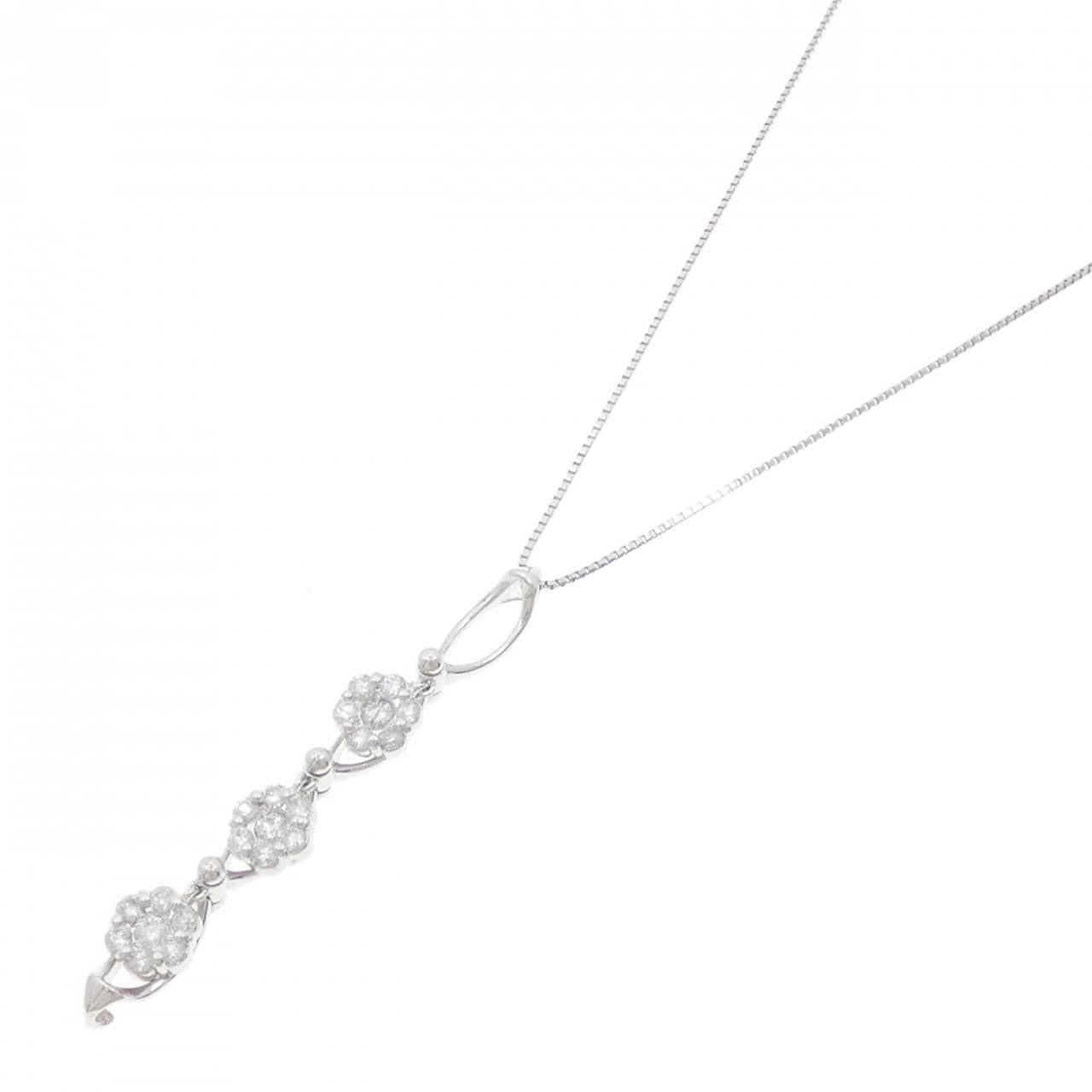 K14WG/K18WG 2WAY ダイヤモンド ネックレス 0.70CT