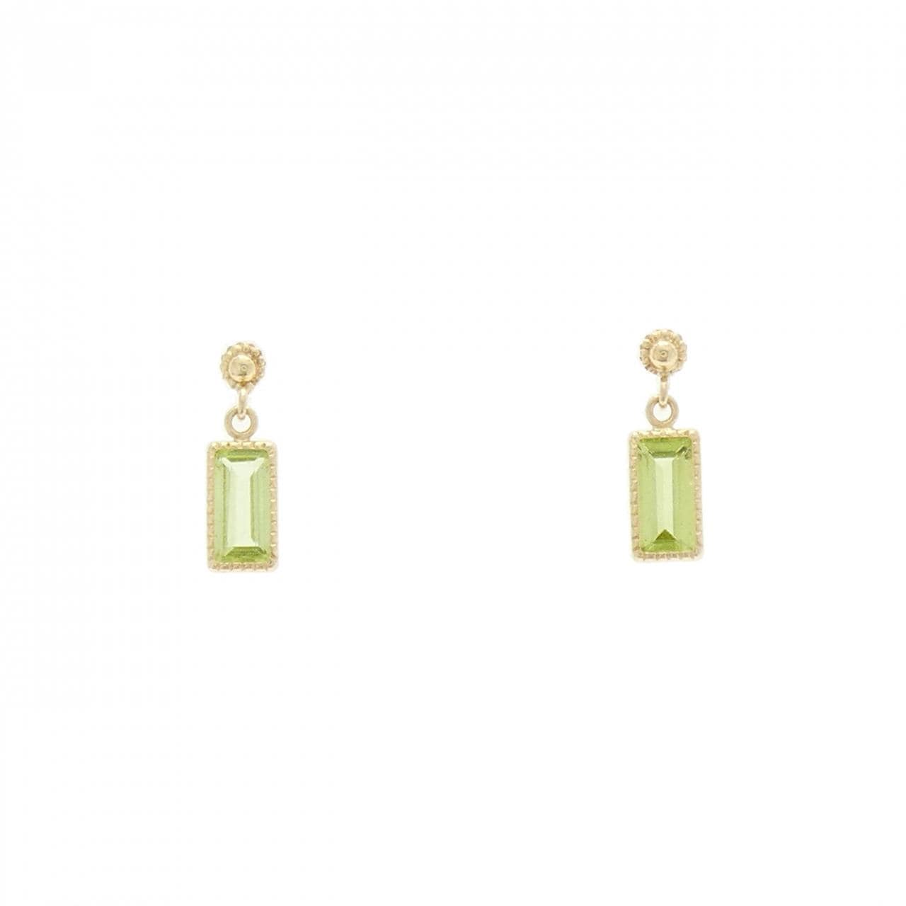 【新品】K10YG ペリドット ピアス