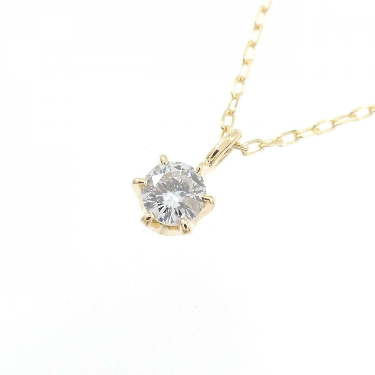 K18YG ソリティア ダイヤモンド ネックレス 0.20CT