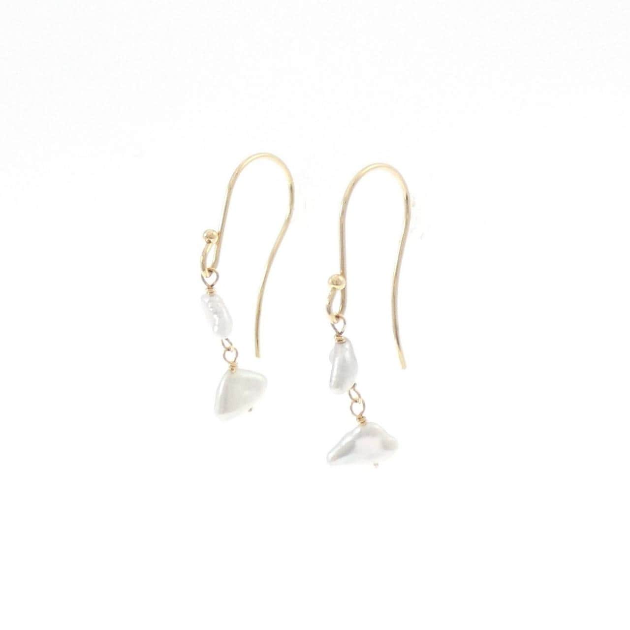 K18YG 淡水パール ピアス