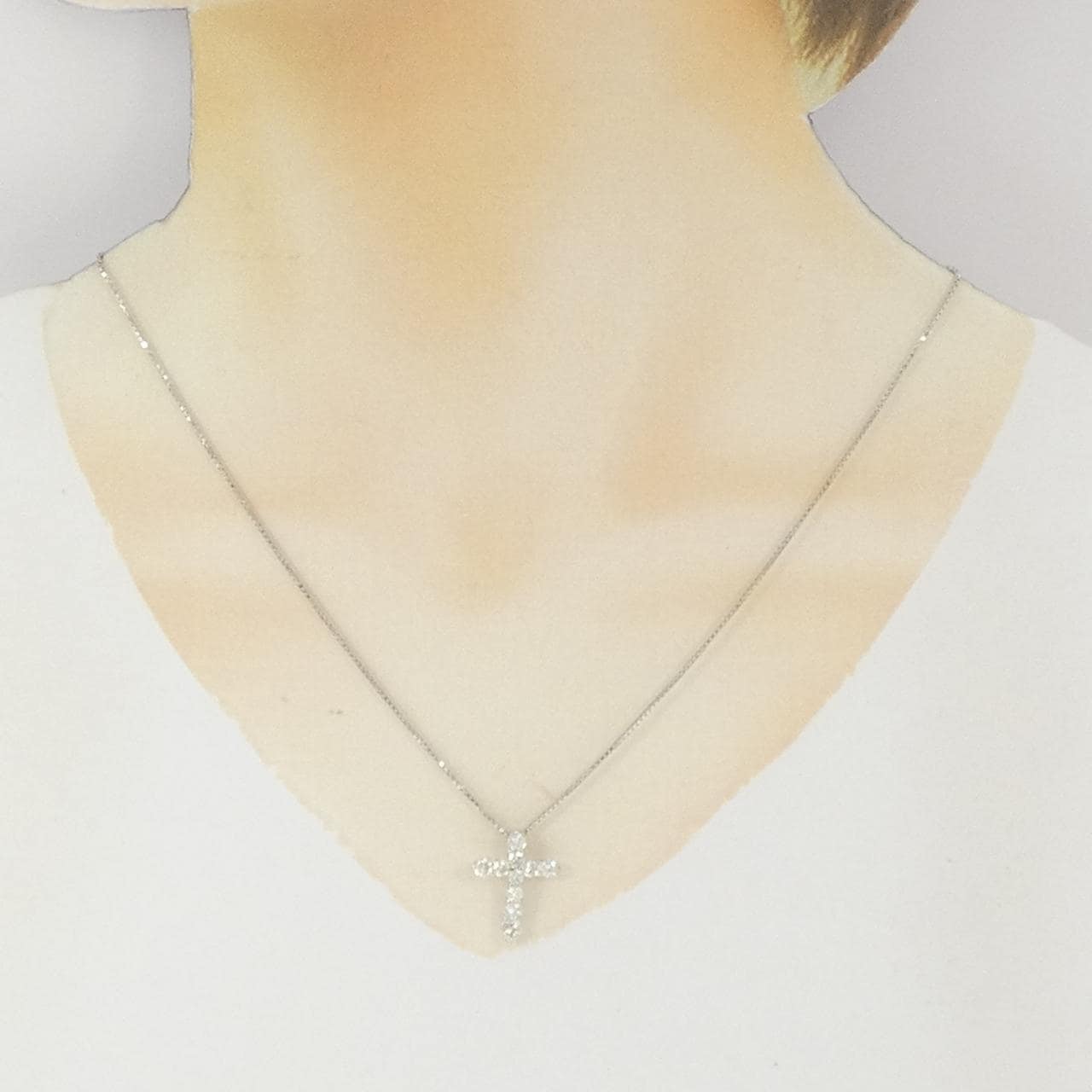 PT900/PT850 クロス ダイヤモンド ネックレス 1.04CT