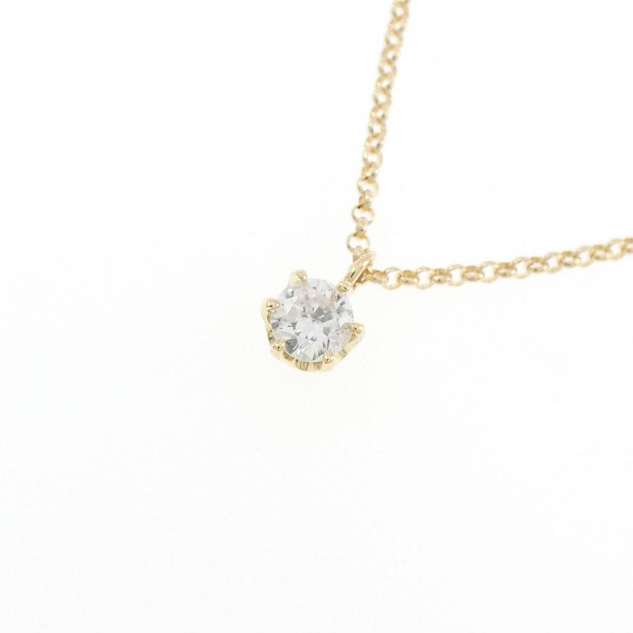 K18YG ソリティア ダイヤモンド ネックレス 0.133CT