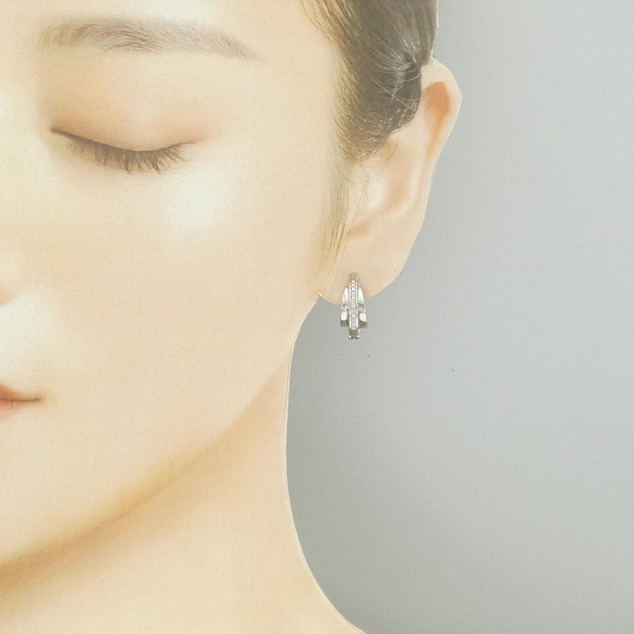 K18YG/K18WG ダイヤモンド イヤリング 0.16CT