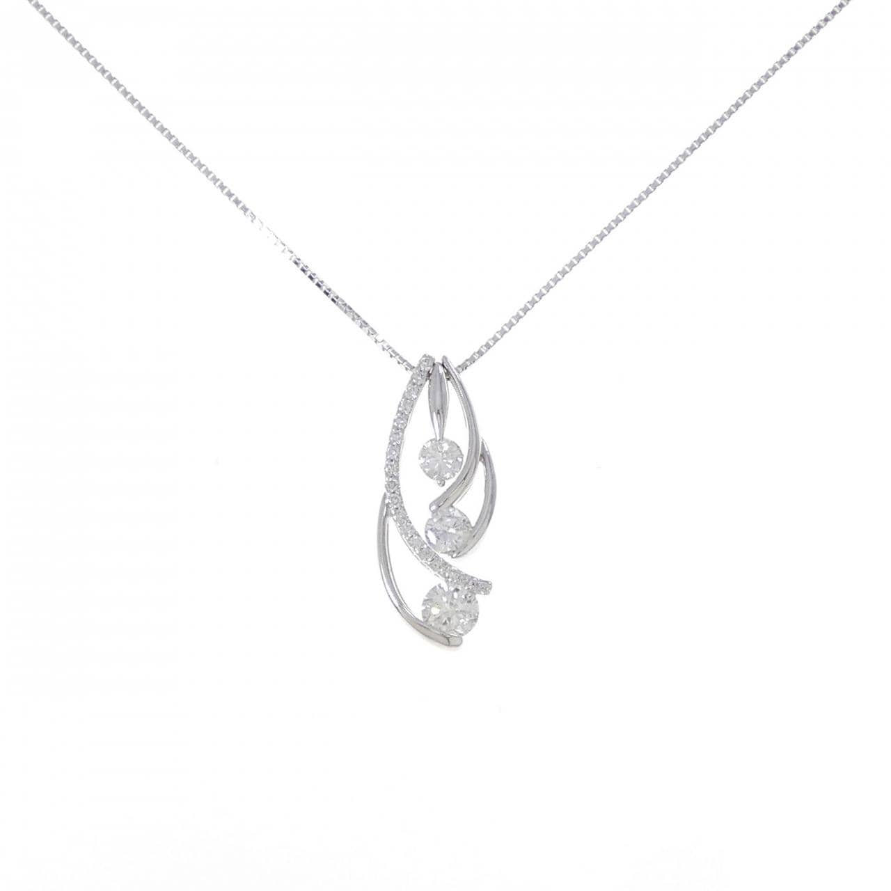 K18WG 2WAY ダイヤモンド ネックレス 1.00CT