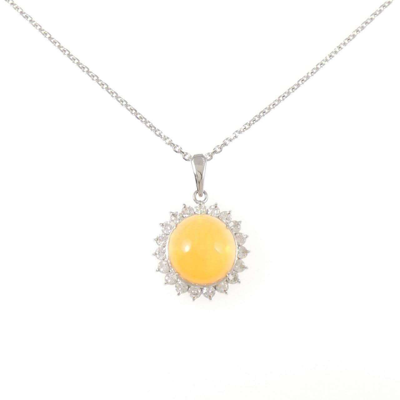 PT900/PT850 オパール ネックレス 6.42CT