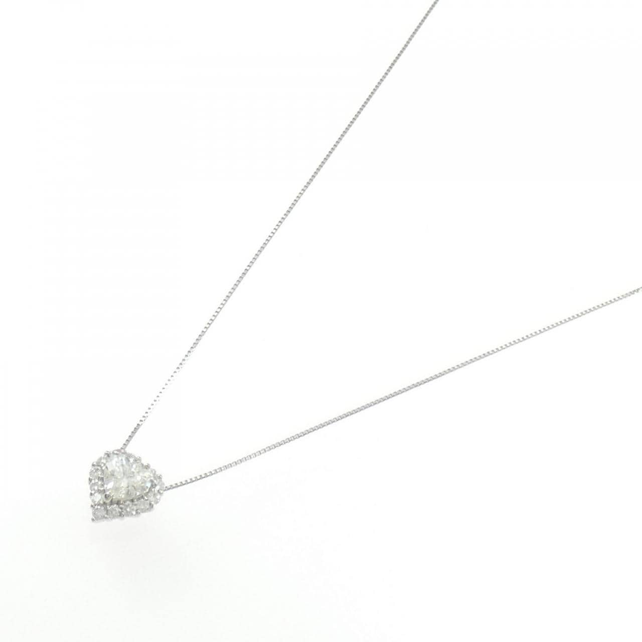 PT900/PT850 ダイヤモンド ネックレス 0.571CT I SI2 ハートシェイプ