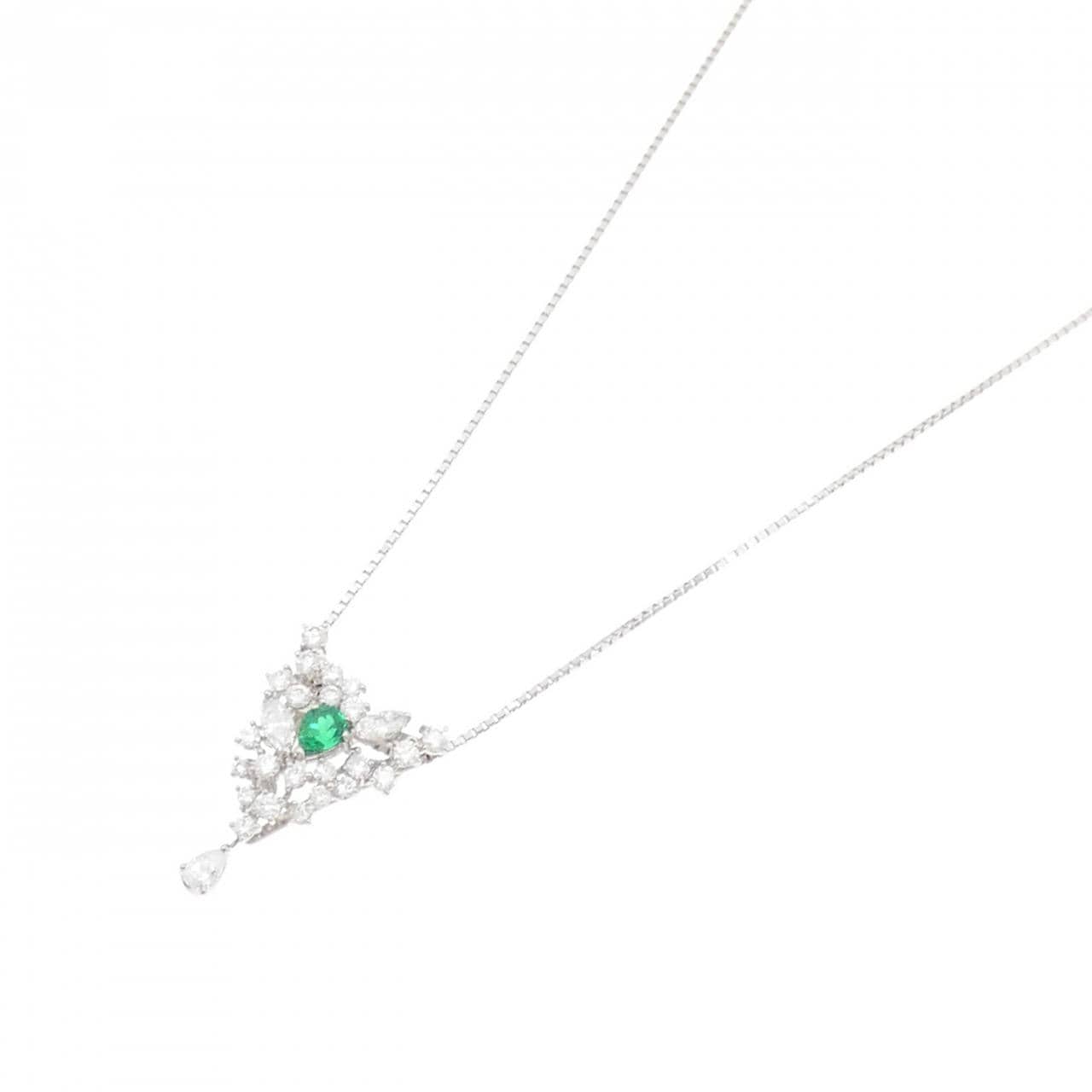 PT900/PT850 エメラルド ネックレス 0.41CT