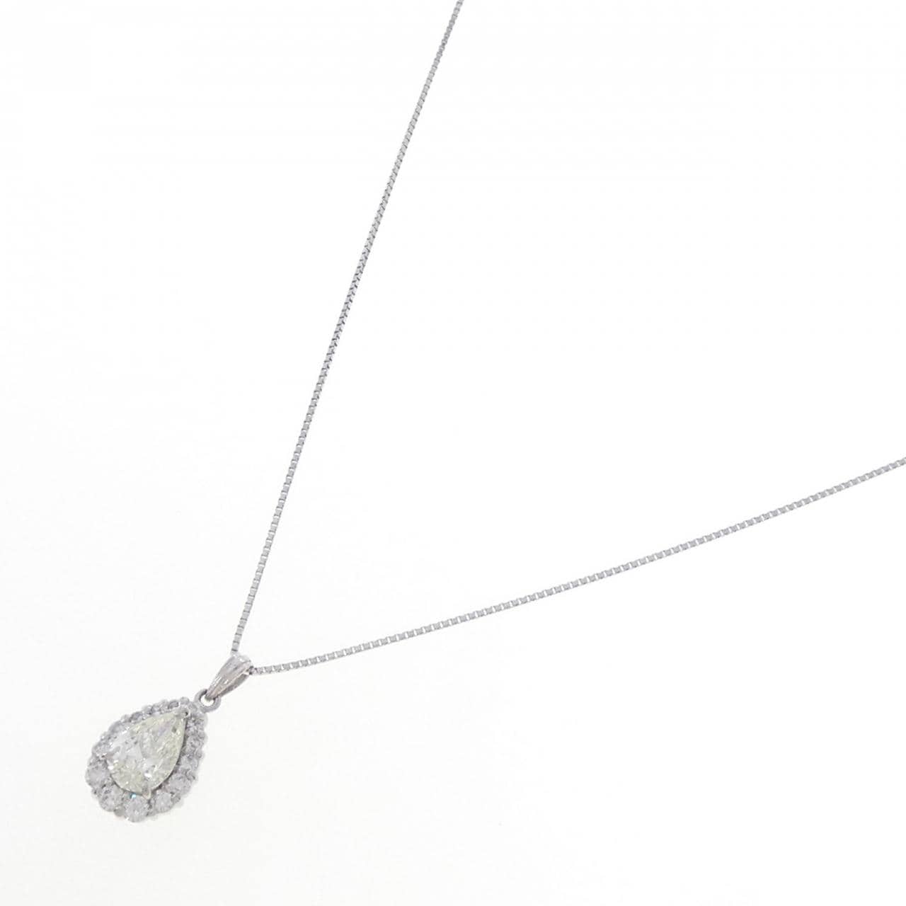 PT900/PT850 ダイヤモンド ネックレス 1.038CT M SI1 ペアシェイプ