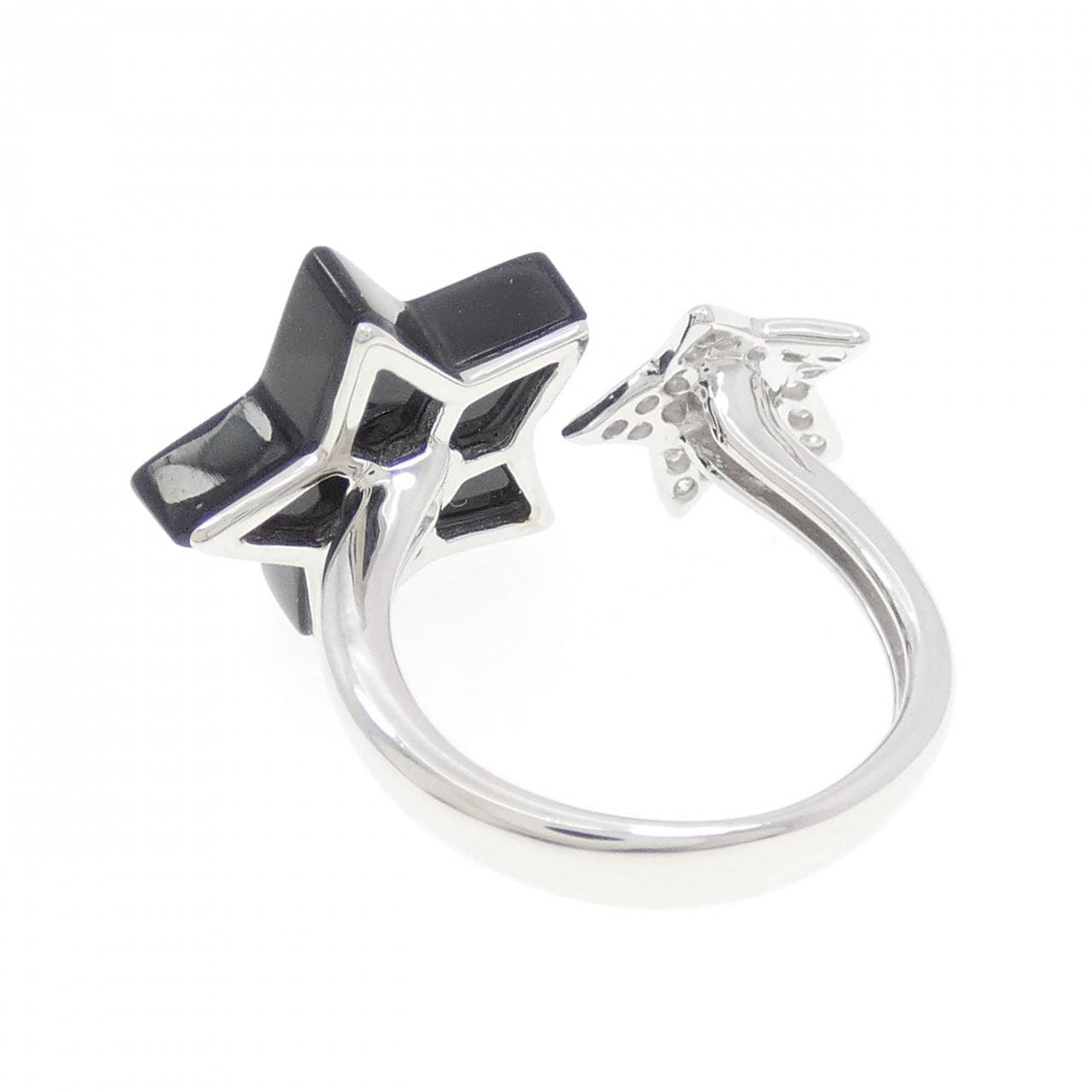 K18WG スター オニキス リング