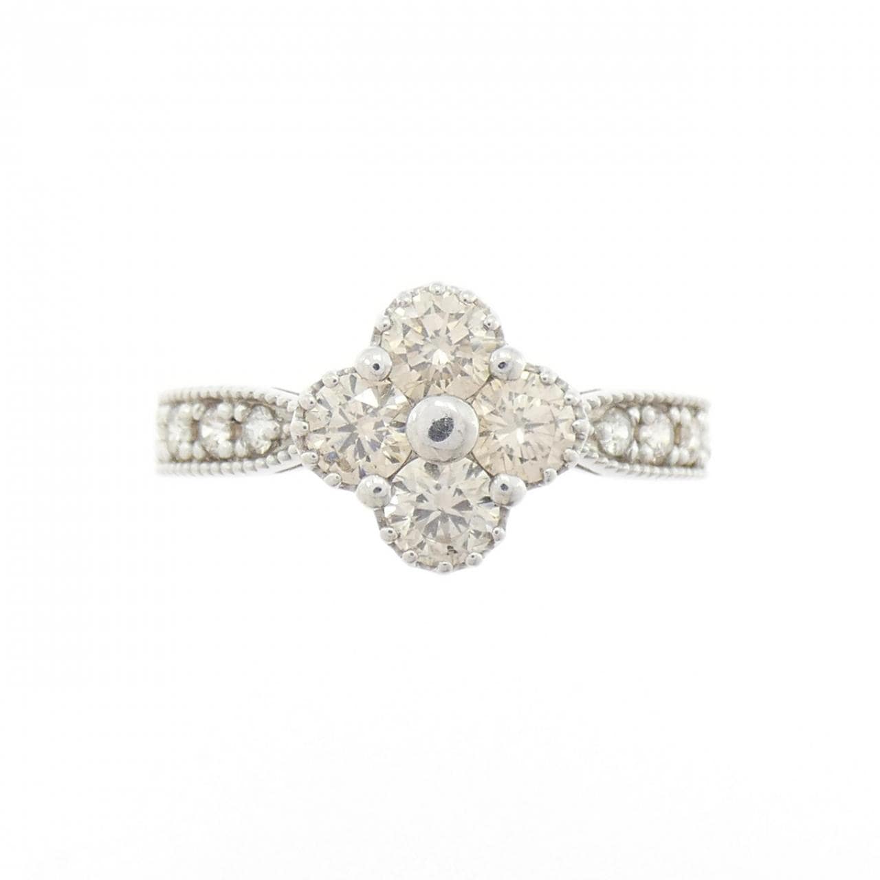 PT900 フラワー ダイヤモンド リング 0.80CT
