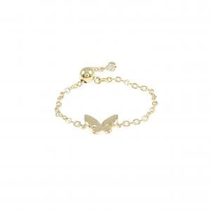 K18YG バタフライ ダイヤモンド リング 0.01CT