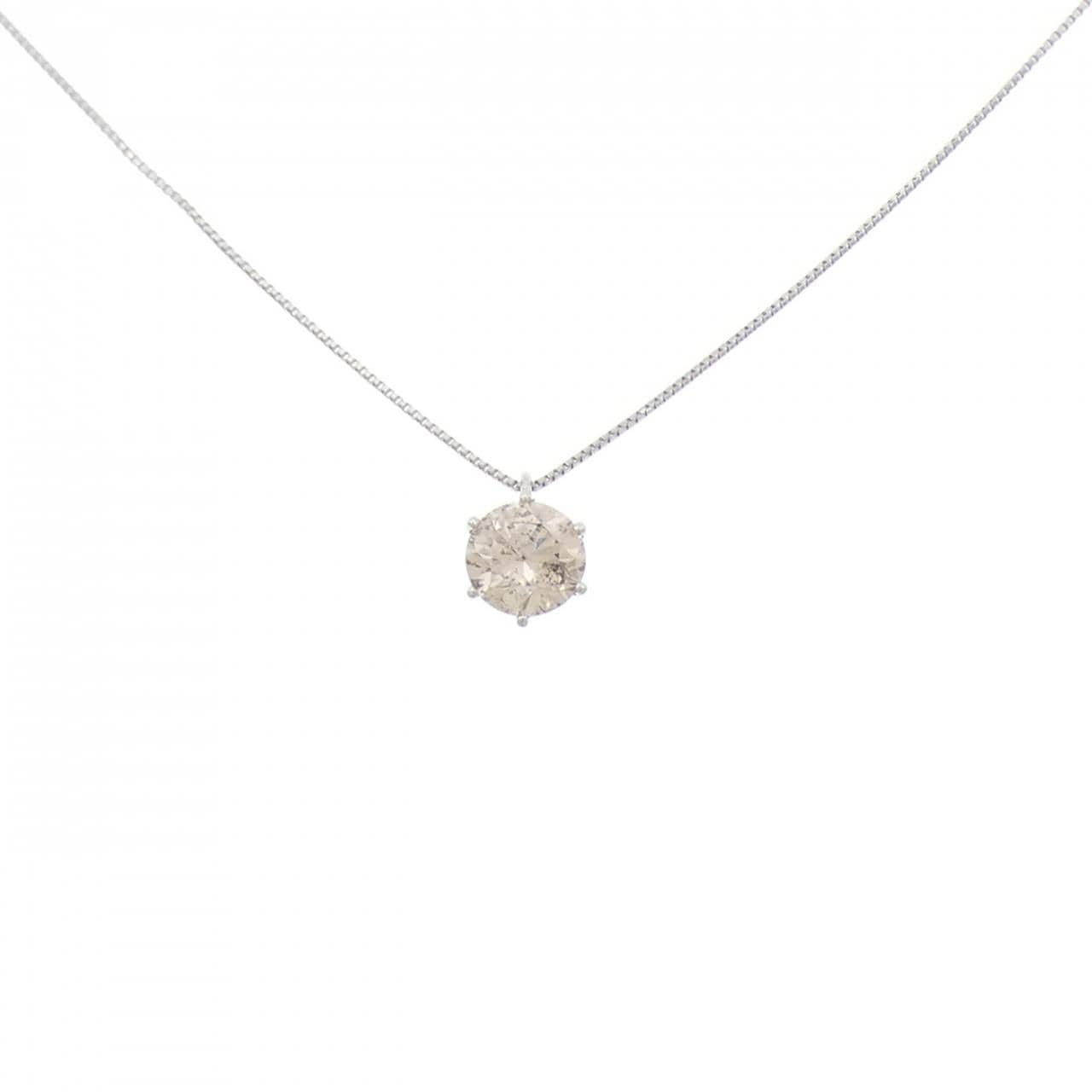 PT900/PT850 ソリティア ダイヤモンド ネックレス 0.70CT