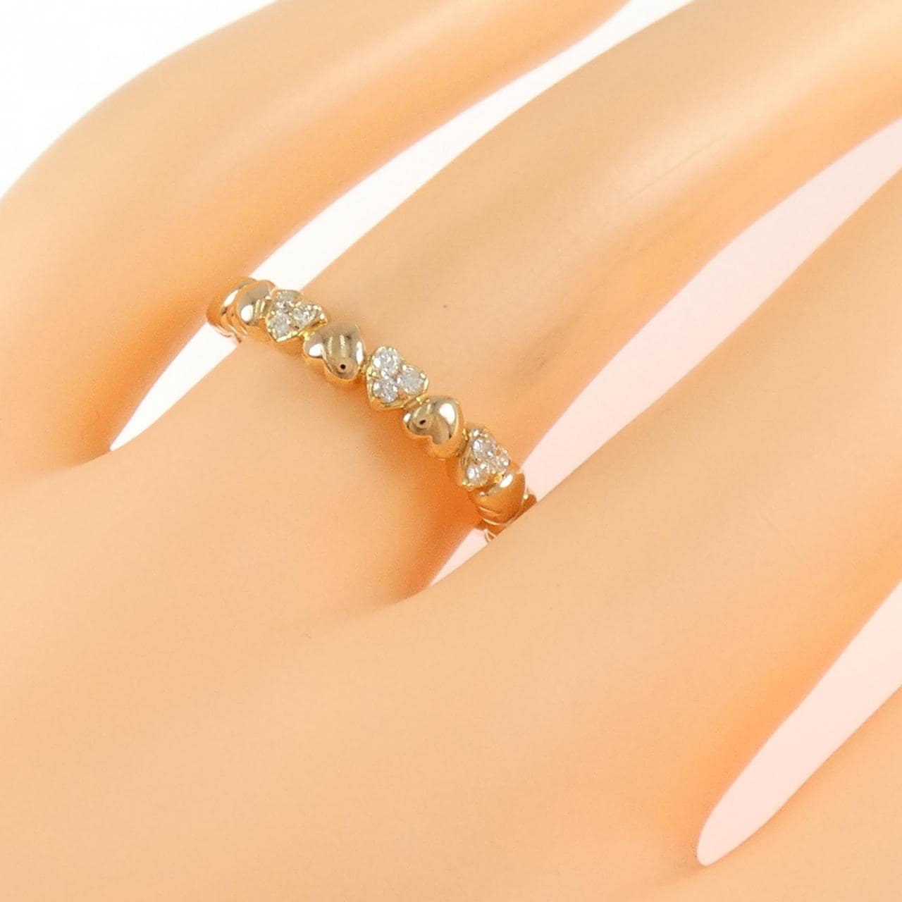 K18PG ハート ダイヤモンド リング 0.09CT