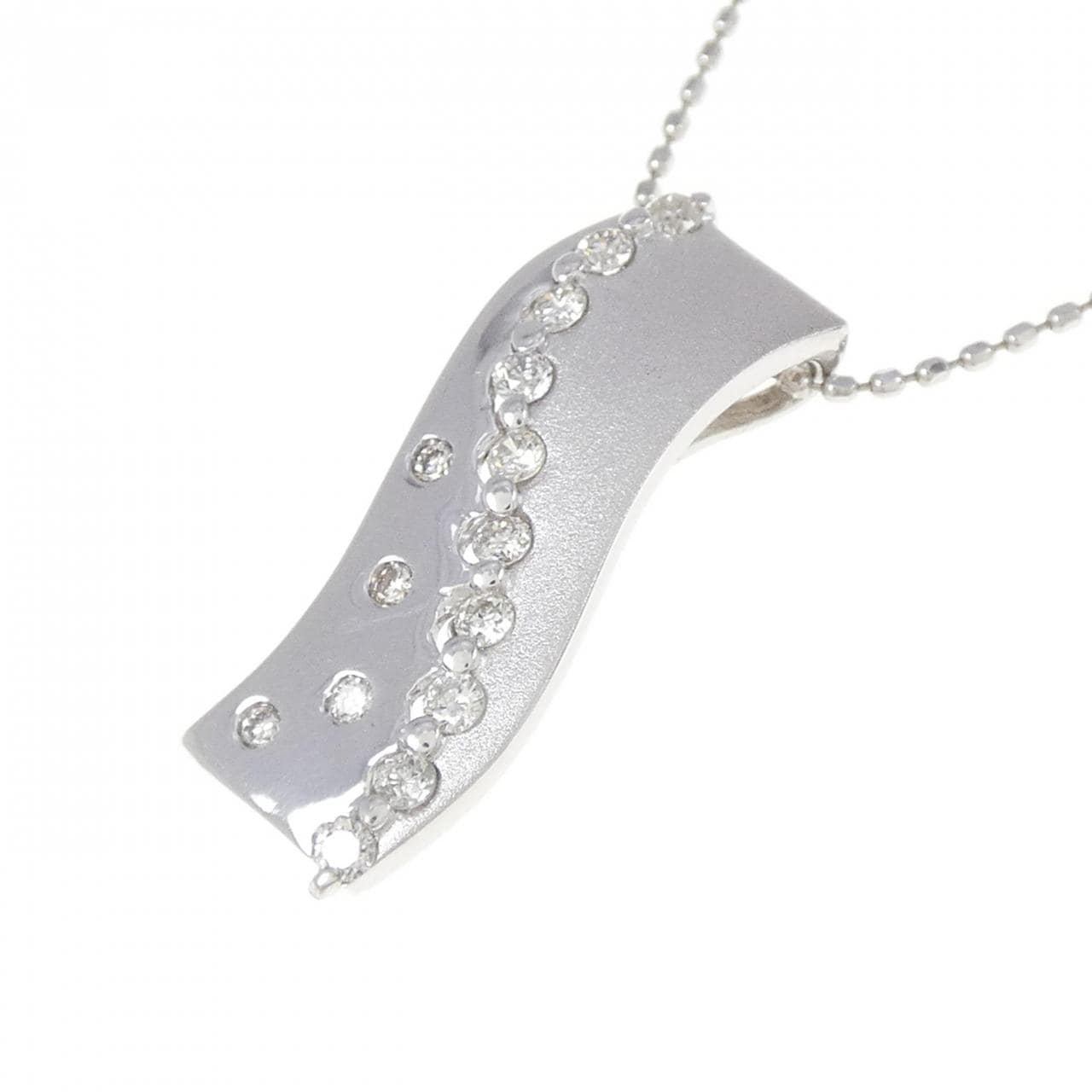 K18WG/750WG ダイヤモンド ネックレス 0.20CT