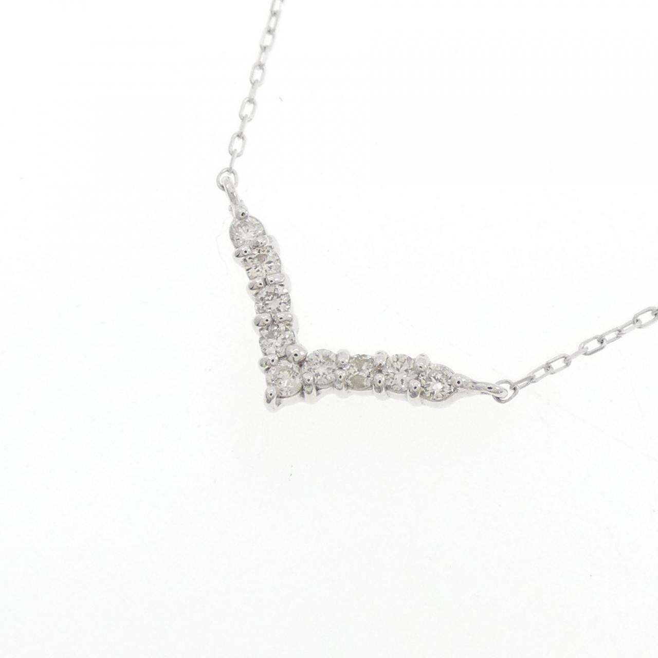 【新品】K18WG ダイヤモンド ネックレス 0.10CT