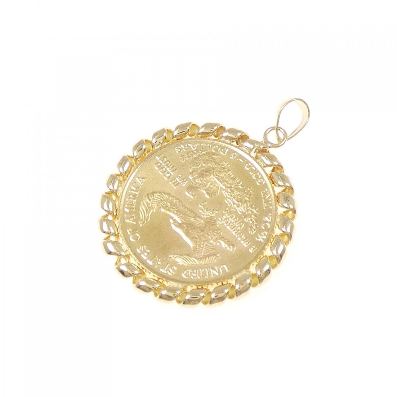 K18YG(枠) コイン ペンダント