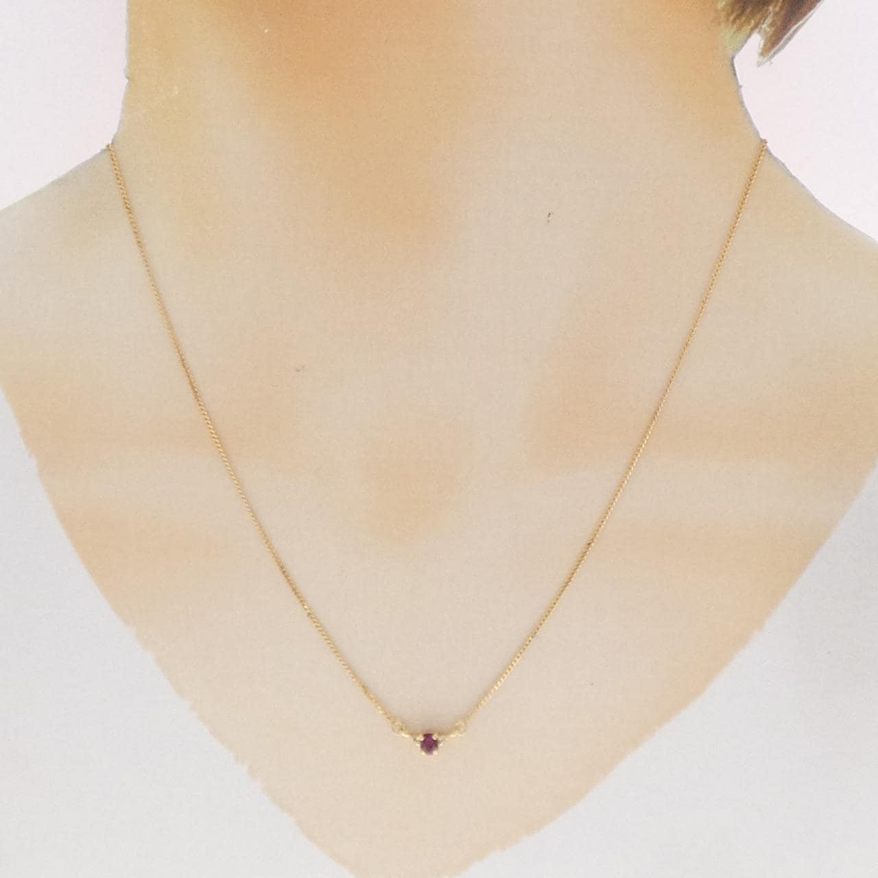 K18YG ルビー ネックレス 0.29CT